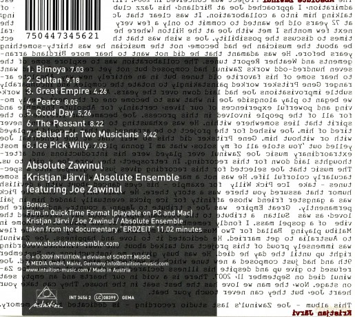 Joe Zawinul, Absolute Ensemble: Absolute Zawinul [CD]