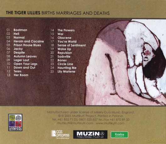 The Tiger Lillies: Births Marriages And Deaths [CD]