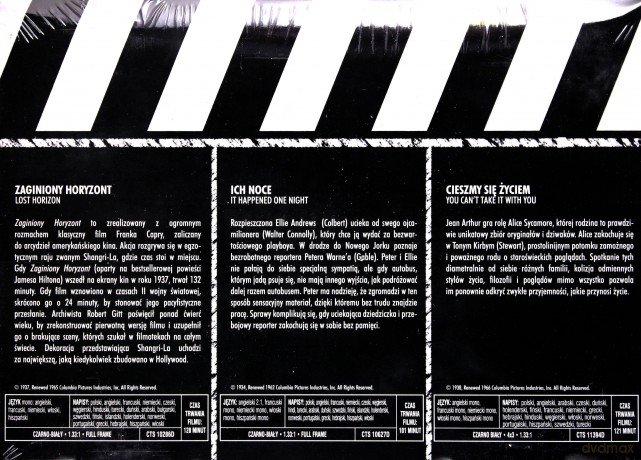 Frank Capra Kolekcja: Zaginiony horyzont / Ich noce / Cieszmy się życiem [BOX] [3DVD]