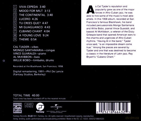 Cal Tjader: Original Jazz Classics: Cal Tjader's Latin Concert [CD]