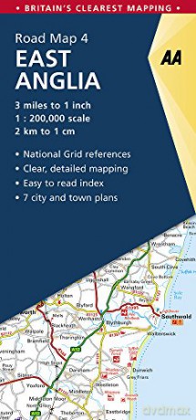 AA Road Map East Anglia (AA Road Map Series 04) (AA Road Map Britain) - AA Publishing [KSIĄŻKA]