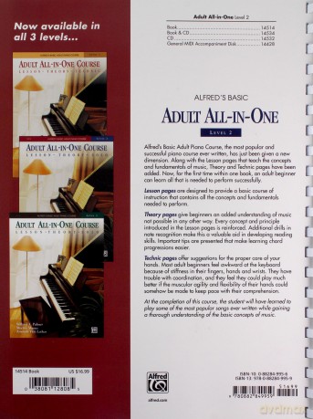 Alfred's Basic Adult All-in-One Piano Course level 2 (Alfred's Basic Adult Piano Course) - Willard Manus Palmer [KSIĄŻKA]
