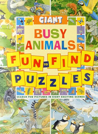 Giant Fun-to-Find Puzzles Busy Animals (Fun to Find Puzzle Books): Search for Pictures in Eight Exciting Scenes - Peter Rutherford [KSIĄŻKA]