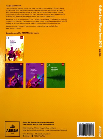 Guitar Exam Pieces from 2019, ABRSM Grade 5: Selected from the syllabus starting 2019 (ABRSM Exam Pieces) - ABRSM [KSIĄŻKA]