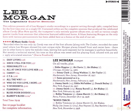 Lee Morgan: The Legendary Quartet Sessions [CD]