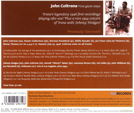 John Coltrane: First Giant Steps [CD]
