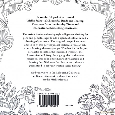 Millie Marotta's Beautiful Birds and Treetop Treasures Pocket Colouring - Millie Marotta [KSIĄŻKA]