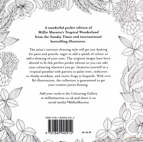Millie Marotta's Tropical Wonderland Pocket Colouring - Millie Marotta [KSIĄŻKA]