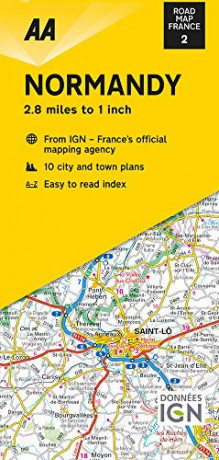 Road Map Normandy (AA Touring Map France 02) (AA Road Map France Series) - AA Publishing [KSIĄŻKA]