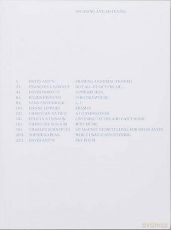 Speaking And Listening - David Antin [KSIĄŻKA]