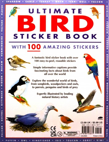 Ultimate Bird Sticker Book: with 100 amazing stickers: Learn All about the Different Types of Bird - With Fantastic Reusable Easy-To-Peel Stickers - Armadillo Books [KSIĄŻKA]