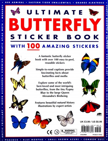 Ultimate Butterfly Sticker Book: with 100 amazing stickers: Learn All about Butterflies and Moths - With Fantastic Reusable Easy-To-Peel Stickers - Armadillo Books [KSIĄŻKA]