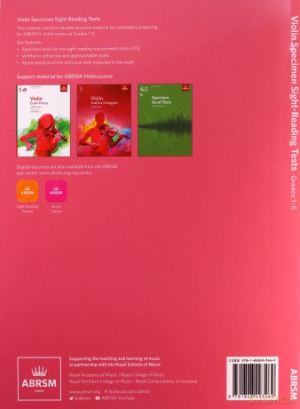 Violin Specimen Sight-Reading Tests, ABRSM Grades 1-5: from 2012 (ABRSM Sight-reading) - ABRSM [KSIĄŻKA]