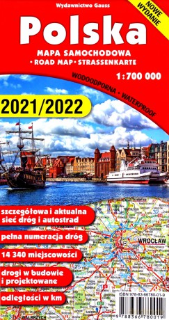 Mapa ,,Polska 1:700 000" - foliowana