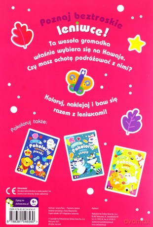 Pokoloruj beztroskie leniwce [KSIĄŻKA]