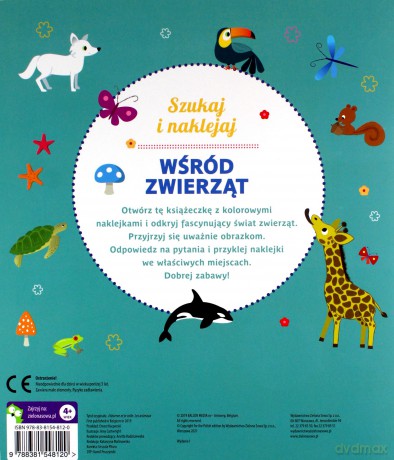 Szukaj i naklejaj. Wśród zwierząt [KSIĄŻKA]
