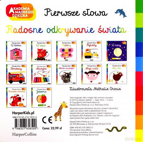 Książeczka Dzikie zwierzęta. Akademia mądrego dziecka. Pierwsze słowa [KSIĄŻKA]