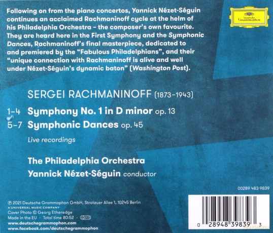 Yannick Nezet-Seguin: Rachmaninov Symphony 1 [CD]