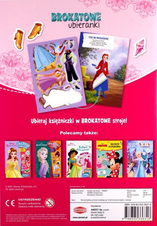 Disney Księżniczka Brokatowe ubieranki SDLB-9101 [KSIĄŻKA]