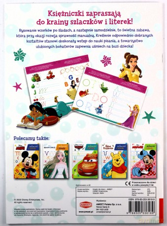 Disney Księżniczka Szlaczki i literki SZN-9103 [KSIĄŻKA]