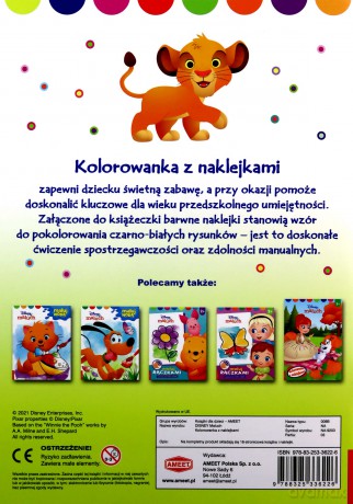 Disney maluch. Kolorowanka z naklejkami NA-9203 [KSIĄŻKA]