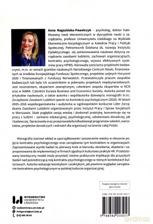 Zarządzanie kontraktem psychologicznym w polskiej kulturze organizacyjnej - Anna Rogozińska-Pawełczyk [KSIĄŻKA]