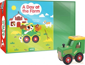 A Day at the Farm (Box and Wooden Toy) - Auzou [KSIĄŻKA]