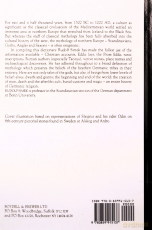 A Dictionary of Northern Mythology - Rudolf Simek [KSIĄŻKA]