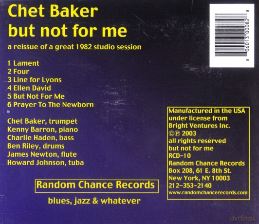 Chet Baker: But Not For Me [CD]