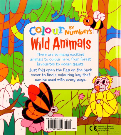 Colour by Numbers: Wild Animals - Claire Stamper [KSIĄŻKA]
