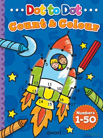 Dot to Dot: Count to 50 (Dot to Dot Count and Colour) - Angie Hewitt [KSIĄŻKA]