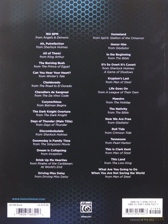 Hans Zimmer Collection: 29 Faithful Arrangements for Piano Solo and Piano, Vocal and Guitar - Hans Zimmer [KSIĄŻKA]