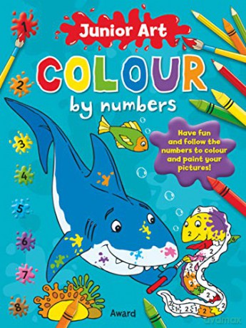 Junior Art Colour By Numbers: Shark - Angela Hewitt [KSIĄŻKA]