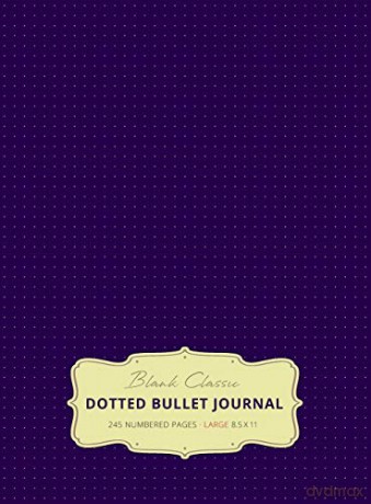Large 8.5 x 11 Dotted Bullet Journal (Eggplant #11) Hardcover - 245 Numbered Pages - Blank Classic [KSIĄŻKA]