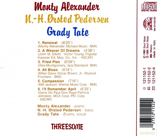 Monty Alexander, Niels-Henning ?rsted Pedersen, Grady Tate: Threesome [CD]