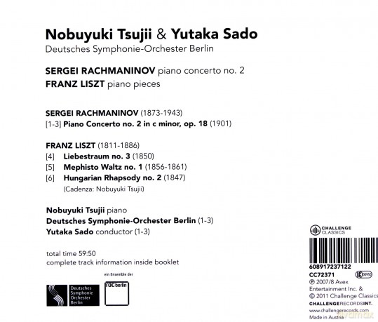 Nobuyuki Tsujii, Deutsches Symphonie-Orchester Berlin, Yutaka Sado: Sergei Rachmaninov: Piano concerto no. 2 /  Franz Liszt: Piano Pieces [CD]