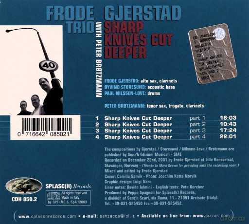Frode Gjerstad, Peter Brotzmann: Sharp Knives Cut Deeper [CD]