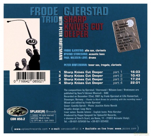 Frode Gjerstad, Peter Brotzmann: Sharp Knives Cut Deeper [CD]