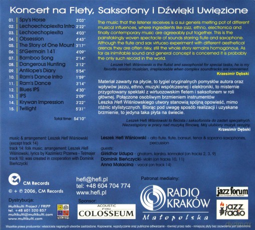 Leszek Hefi Wiśniowski: Lechoechoplexita - Koncert na flety, saksofony i dźwięki uwięzione [CD]