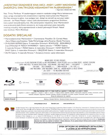 Matrix Trylogia: Matrix / Matrix Reaktywacja / Matrix Rewolucje Pakiet [3xBlu-Ray]