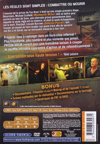 Prison Break Season 3 (Skazany na śmierć) [BOX] [4DVD]