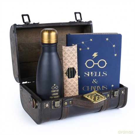 Harry Potter: Trouble Finds Me Premium Zestaw upominkowy (metalowa butelka, Zestaw ołówków, Notatnik A5, Drewniane etui)