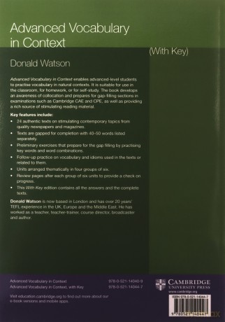 Advanced Vocabulary in Context with Key (Georgian Press) - Donald Watson [KSIĄŻKA]