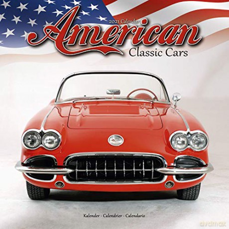 American Classic Cars 2021 Calendar | Square Car Wall Calendar | 16 Month [KALENDARZ]