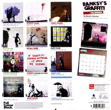 Banksy's Graffiti 2021 Square Wall Calendar [KALENDARZ]