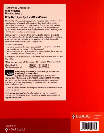 Cambridge Checkpoint Mathematics Practice Book 9 (Cambridge International Examinations) - Greg Byrd [KSIĄŻKA]