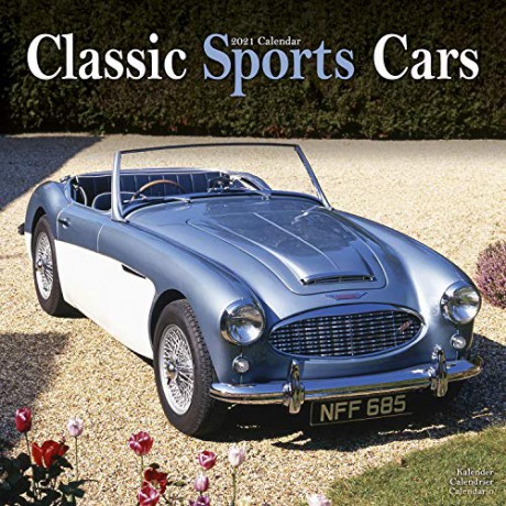 Classic Sports Cars 2021 Calendar | Square Car Wall Calendar | 16 Month [KALENDARZ]