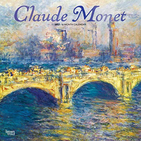 Claude Monet 2021 12 x 12 Inch Monthly Square Wall Calendar with Foil Stamped Cover, Impressionist Impressionism Art Artist [KALENDARZ]