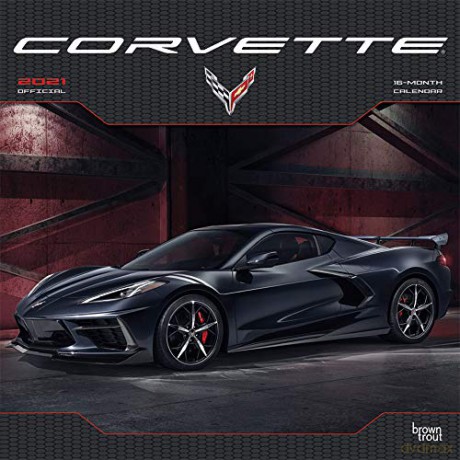 Corvette 2021 Square Wall Calendar: Original BrownTrout-Kalender [KALENDARZ]