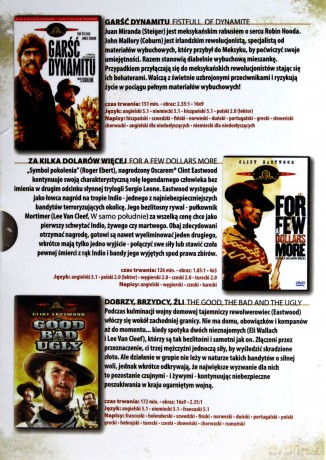 Kolekcja Sergio Leone: Za kilka dolarów więcej / Dobrzy, Źli, Brzydcy / Garść dynamitu [BOX] [3DVD]